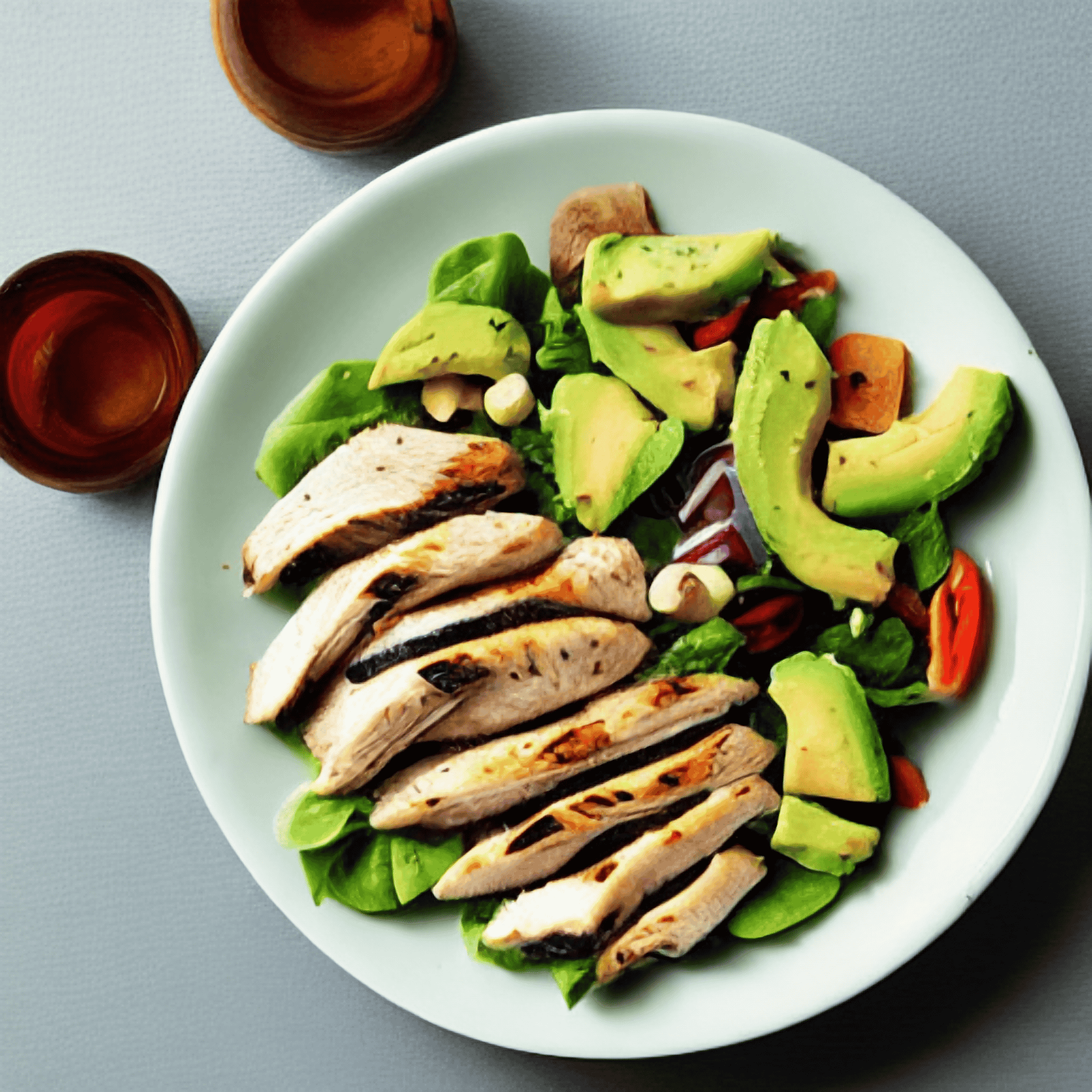 Grilled Chicken, Vegetable and Avocado Salad 