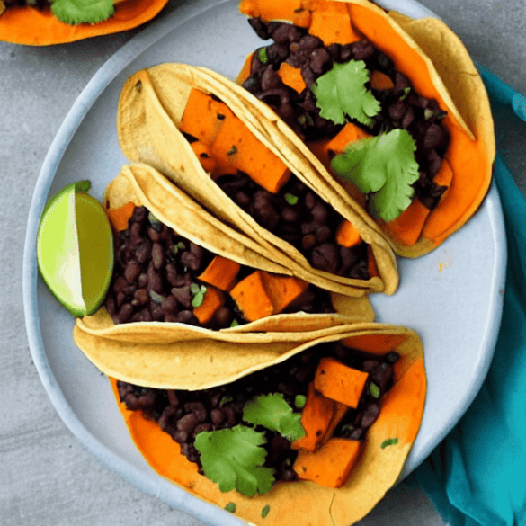 Vegan Sweet Potato and Black Bean Tacos